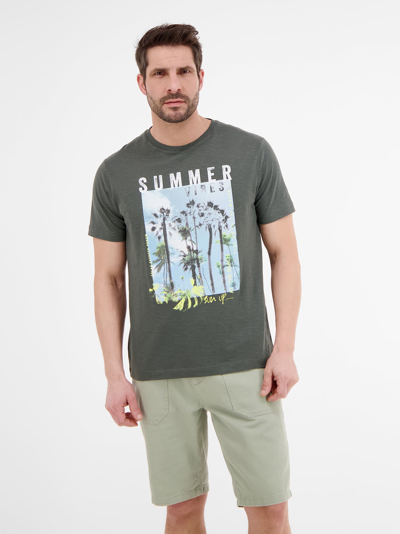 Klassisches T-Shirt – sommerlichem LERROS mit SHOP Print