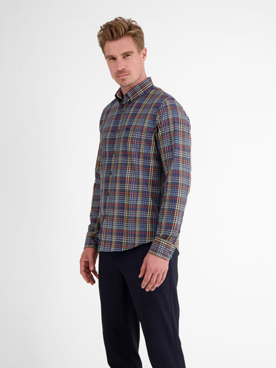Button-down shirt with a small check