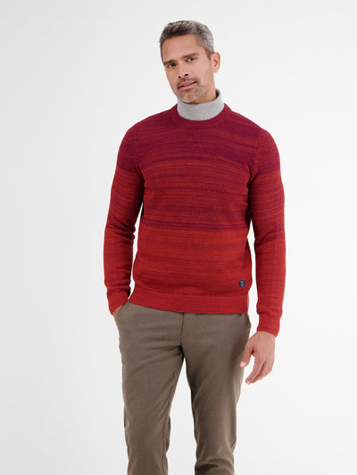 Crewneck, gradient striped knit pattern