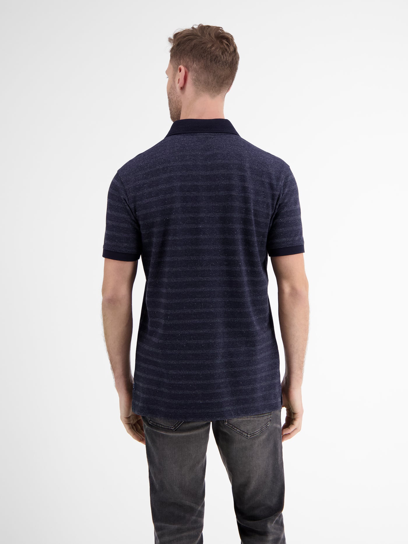 Polo shirt with tonal stripes