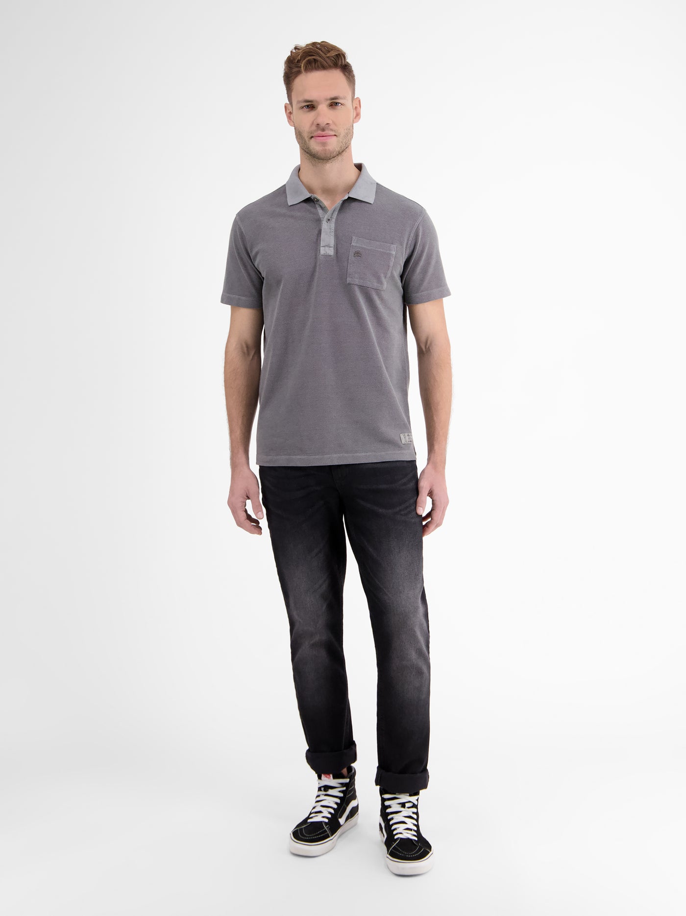 Polo shirt in two-tone piqué – SHOP LERROS