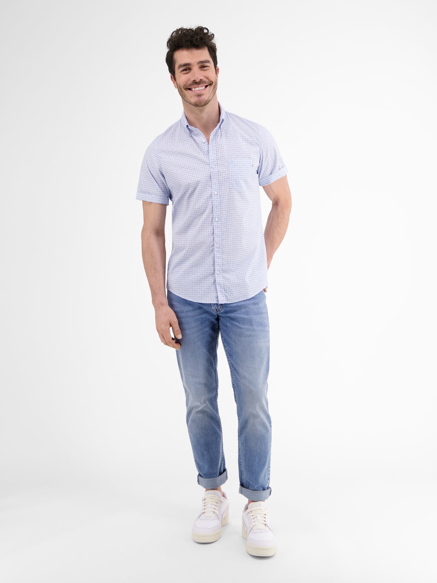 Kurzarmhemd, geometrisch gemustert – LERROS SHOP | Hemden