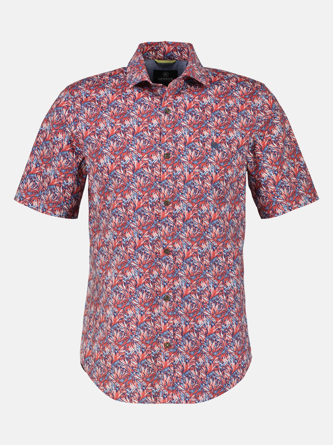 Poplin-Kurzarmhemd mit floralem AOP