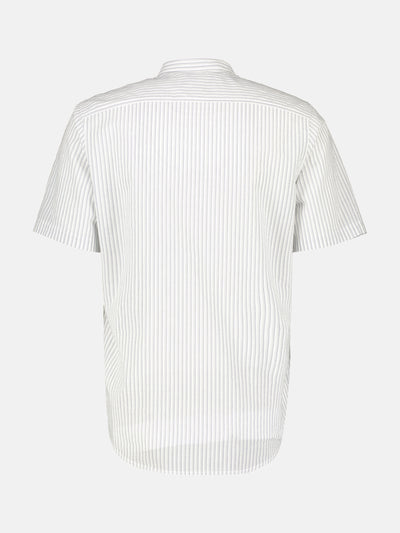 Striped seersucker short sleeve shirt