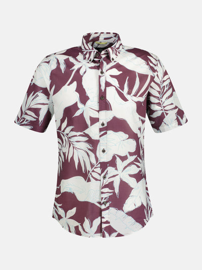 Short-sleeved shirt with a floral print