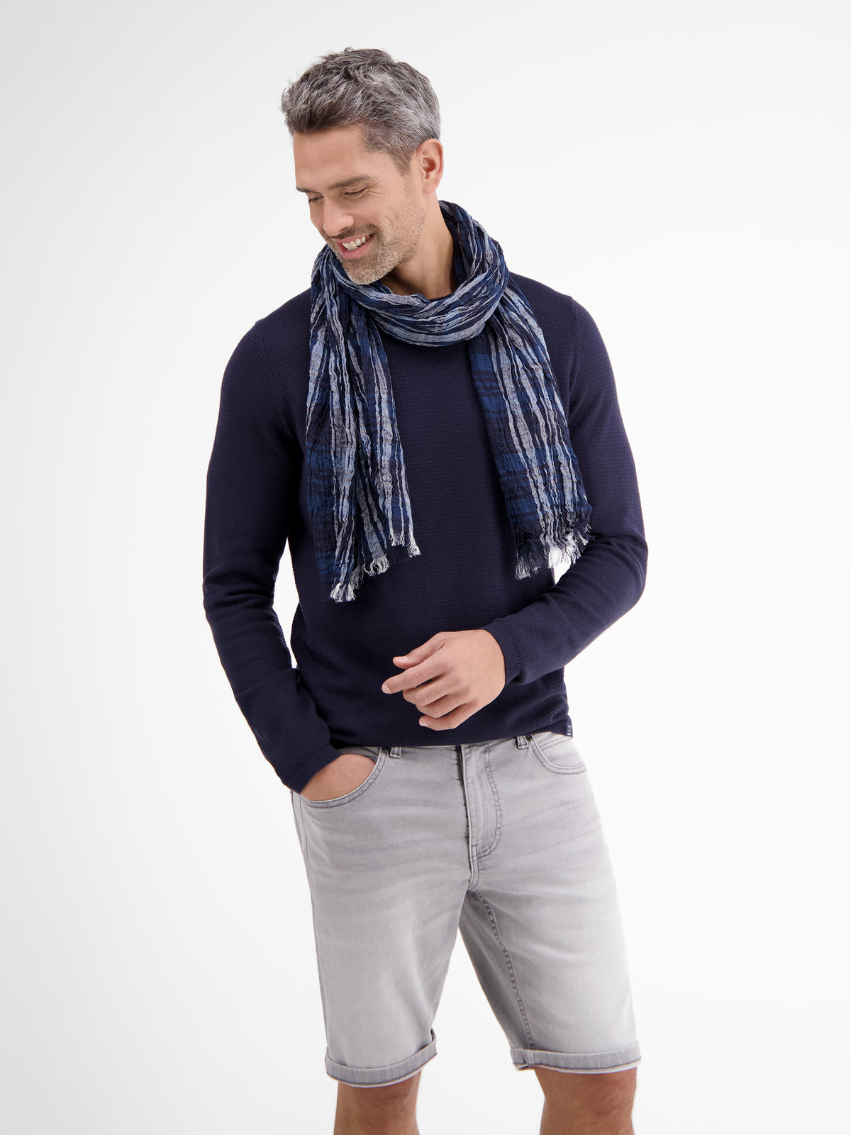 Schal mit Stripe-Check-Muster - LERROS