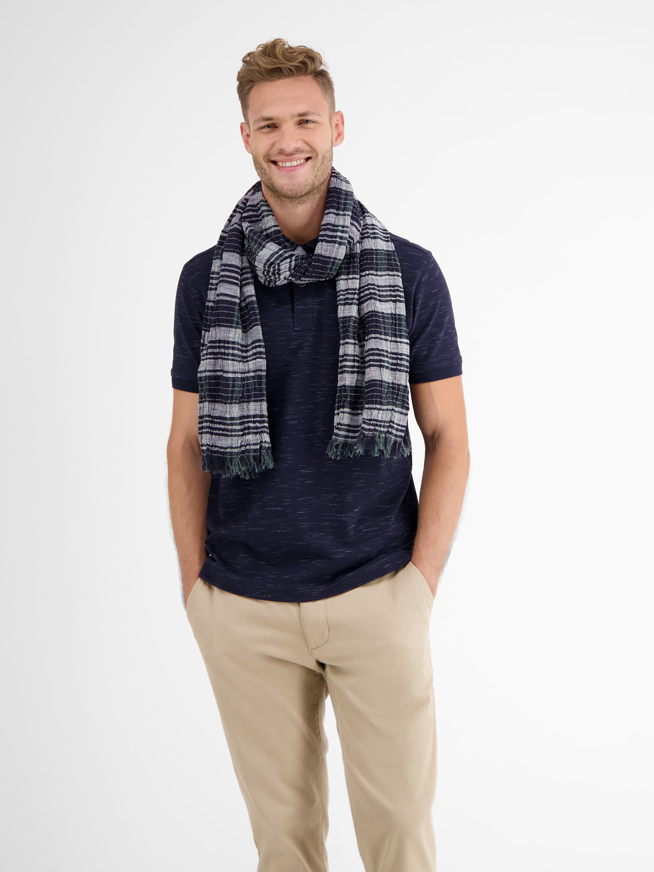Schal mit Stripe-Check-Muster - LERROS