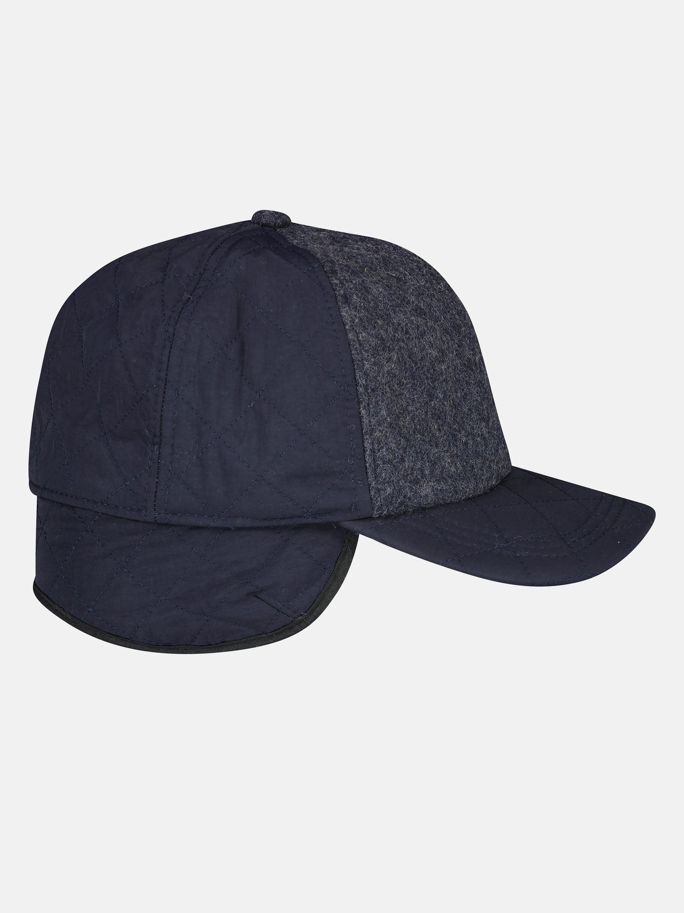 Lined baseball cap with earflaps