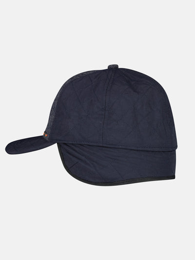 Lined baseball cap with earflaps