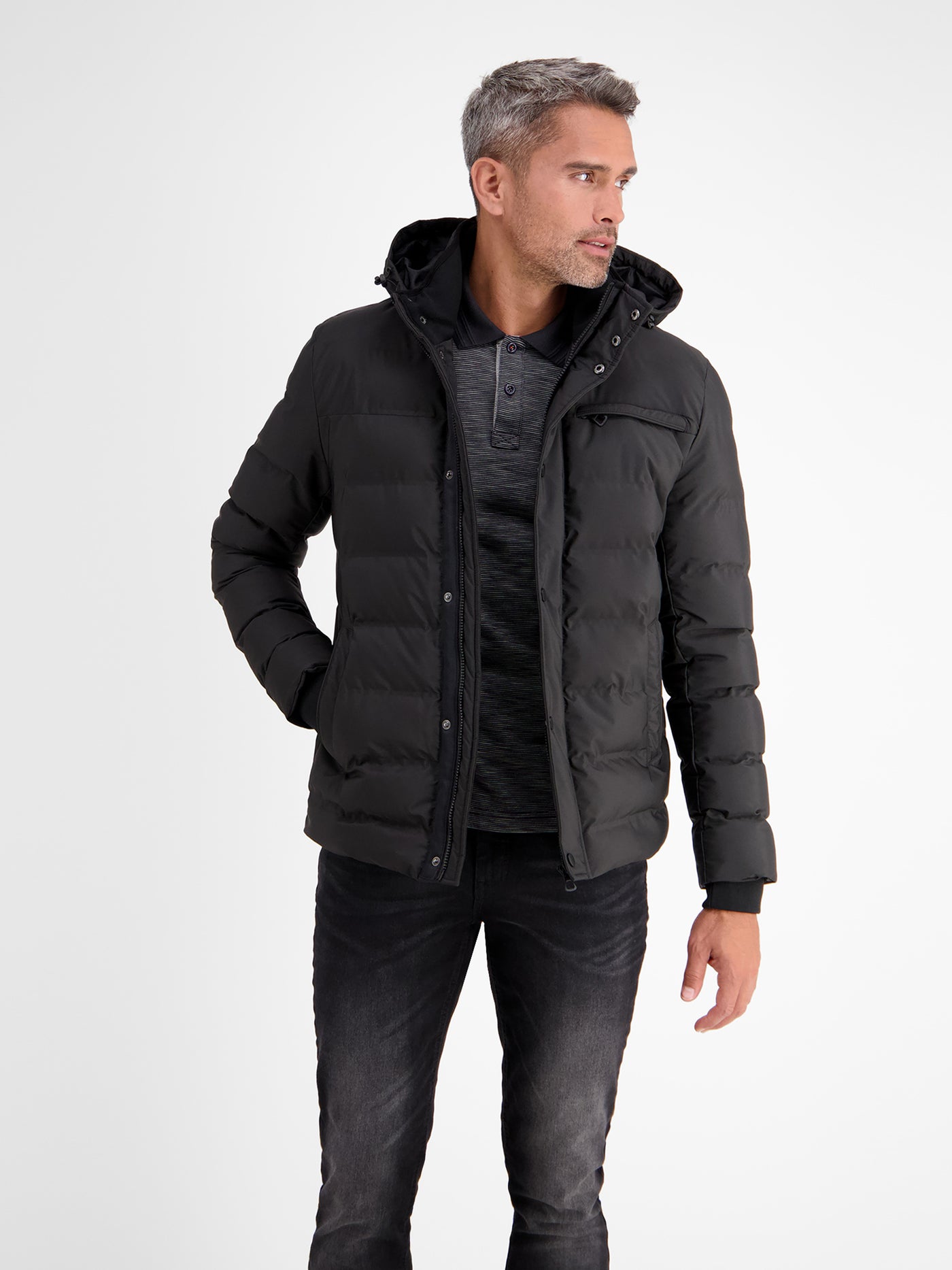 LRS quilted blouson with hood